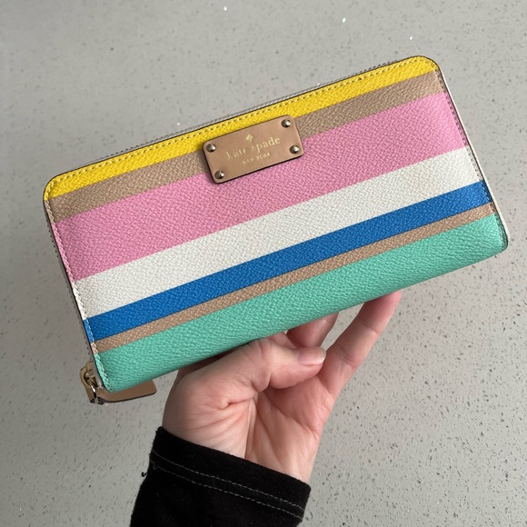 Kate Spade Striped Zip Around Wallet - Picture 4 of 16